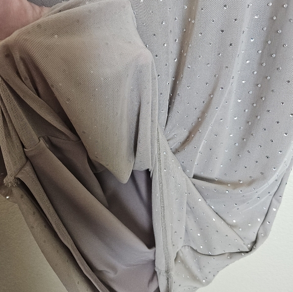 Off-The-Shoulder Rhinestone Maxi Dress - Picture 4 of 10